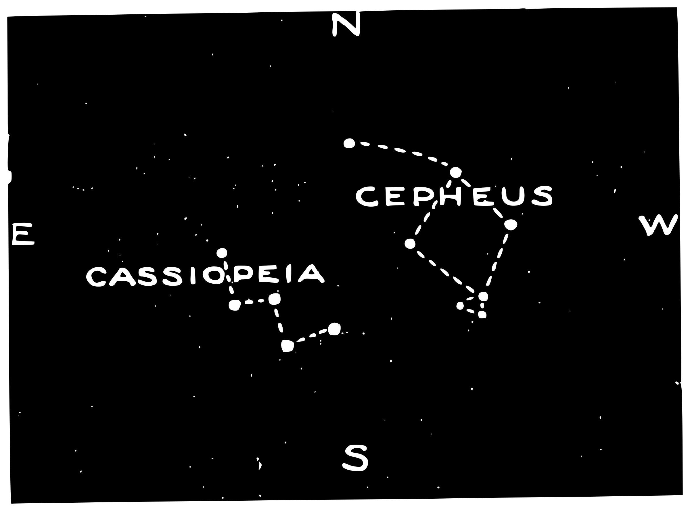 Cassiopeia and Cepheus constellations  png