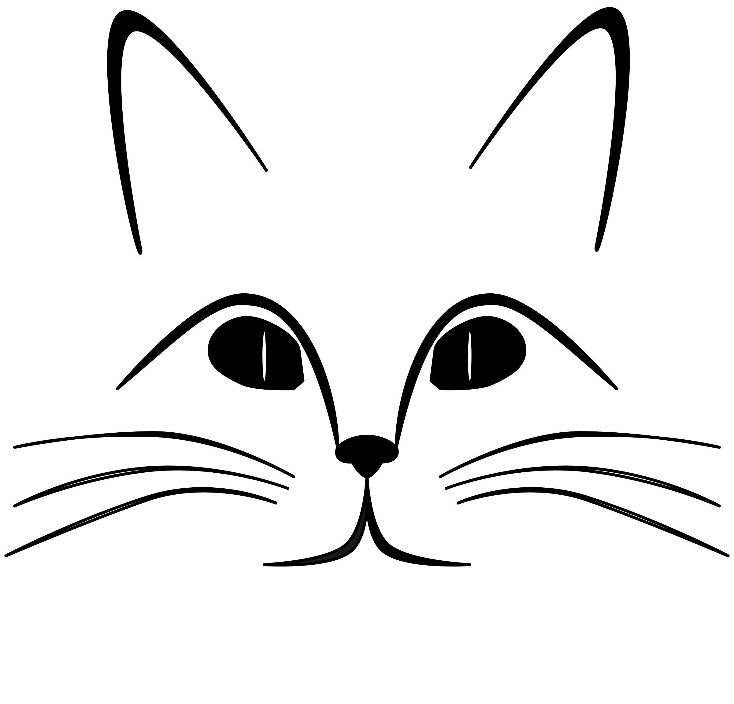 cat face outline png