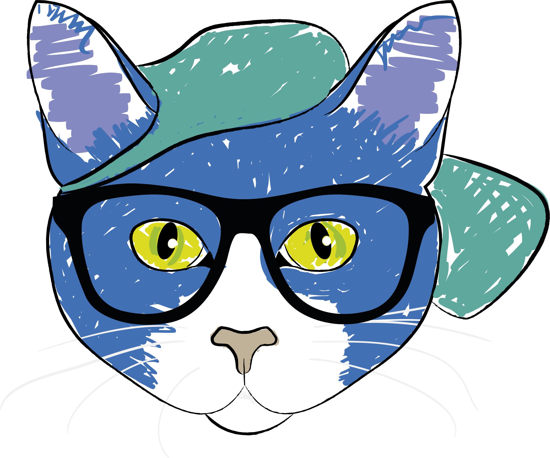 Cat Wearing Glasses png