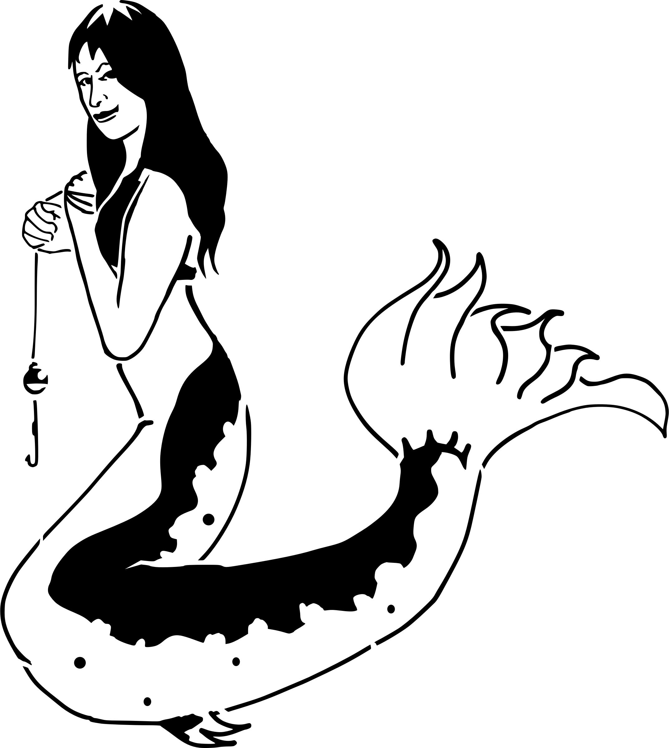 Catfish Mermaid (Stencil) png