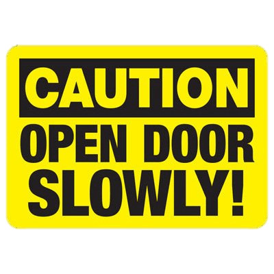 Caution Open Door Slowly icons
