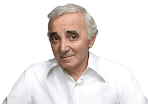 Charles Aznavour White Shirt Portrait png
