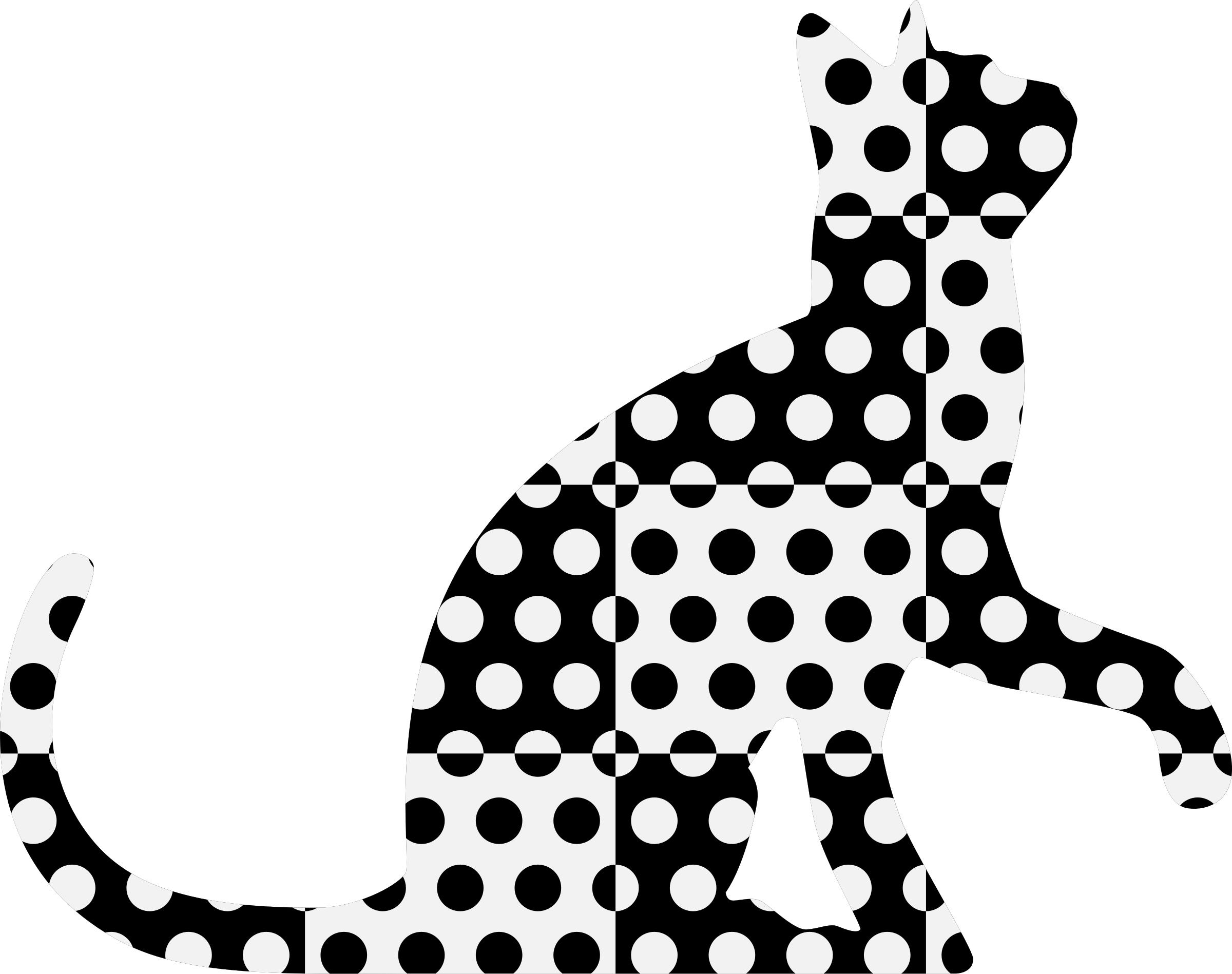 Chequered dotted cat (no background) png