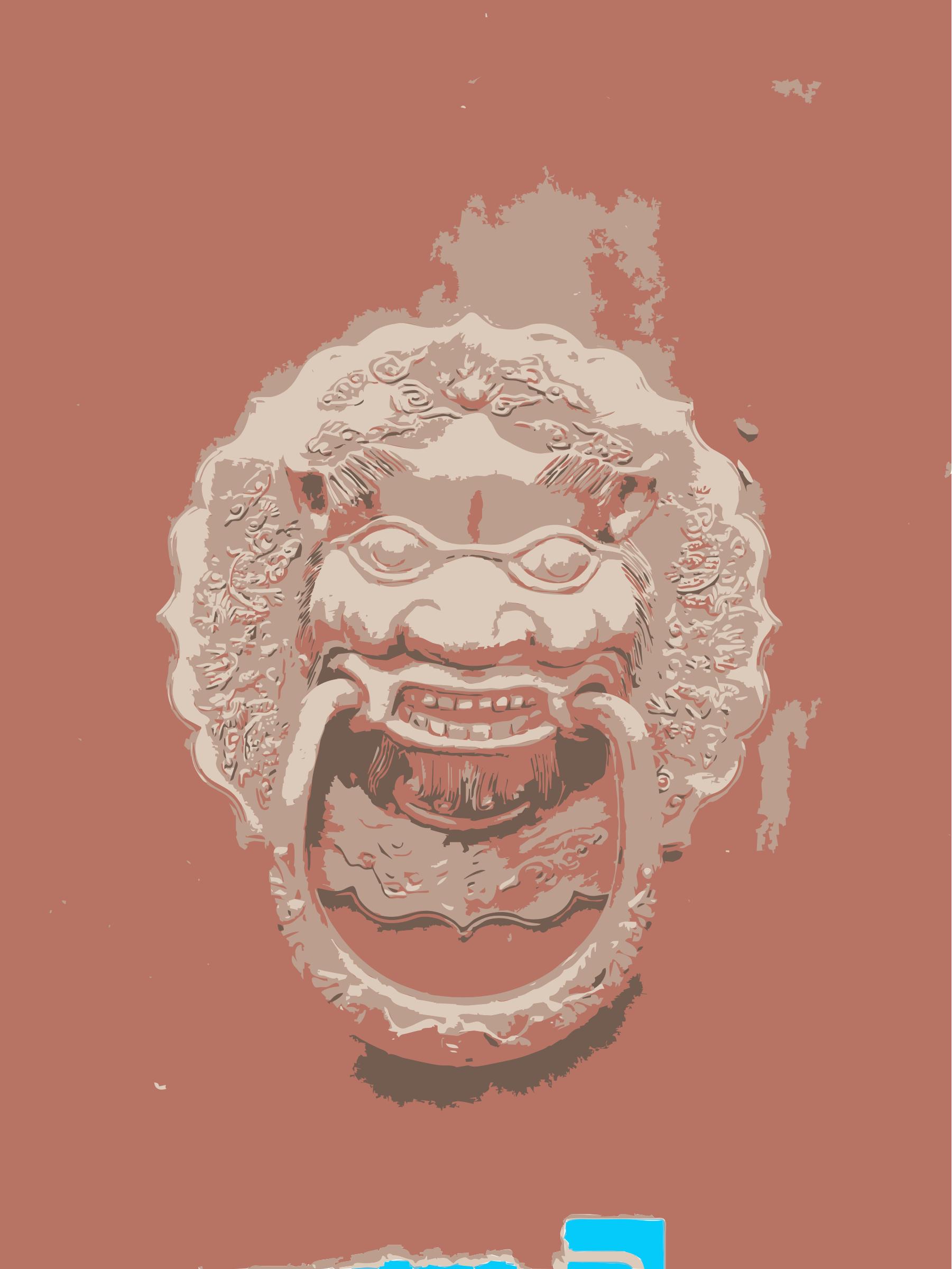 China door with dragon face png
