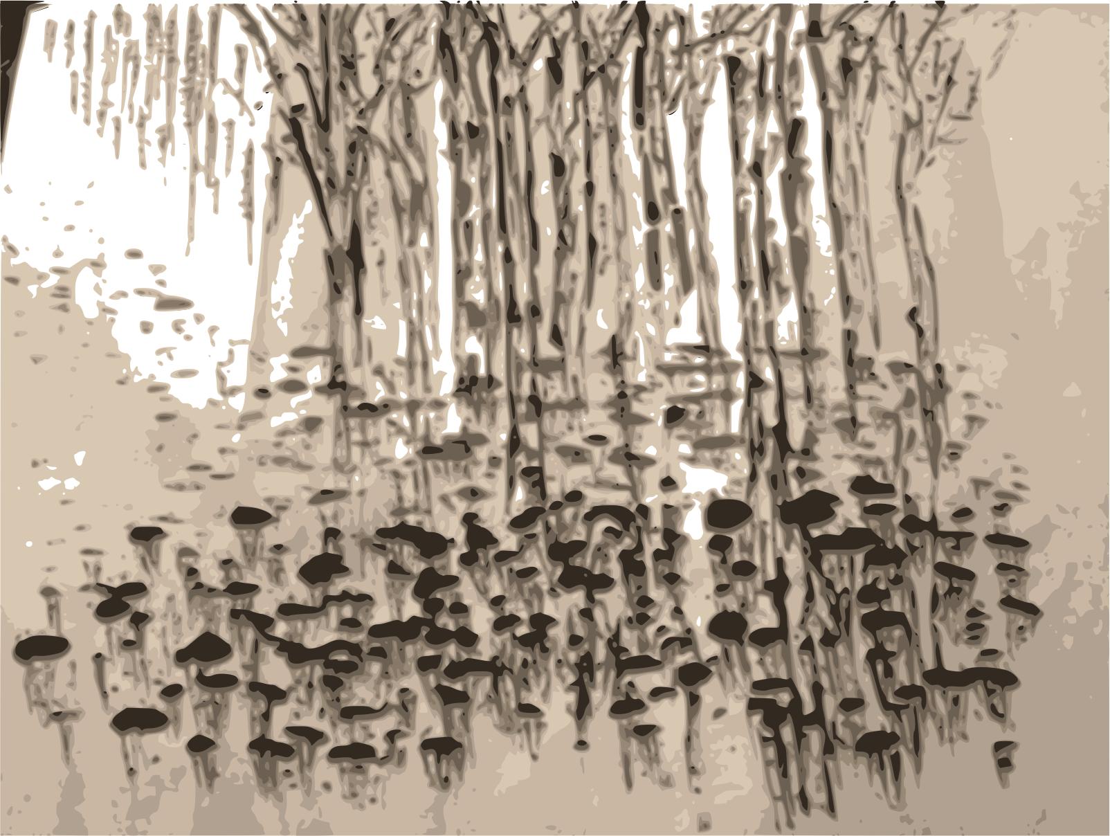 Chinese ink painting tree  png