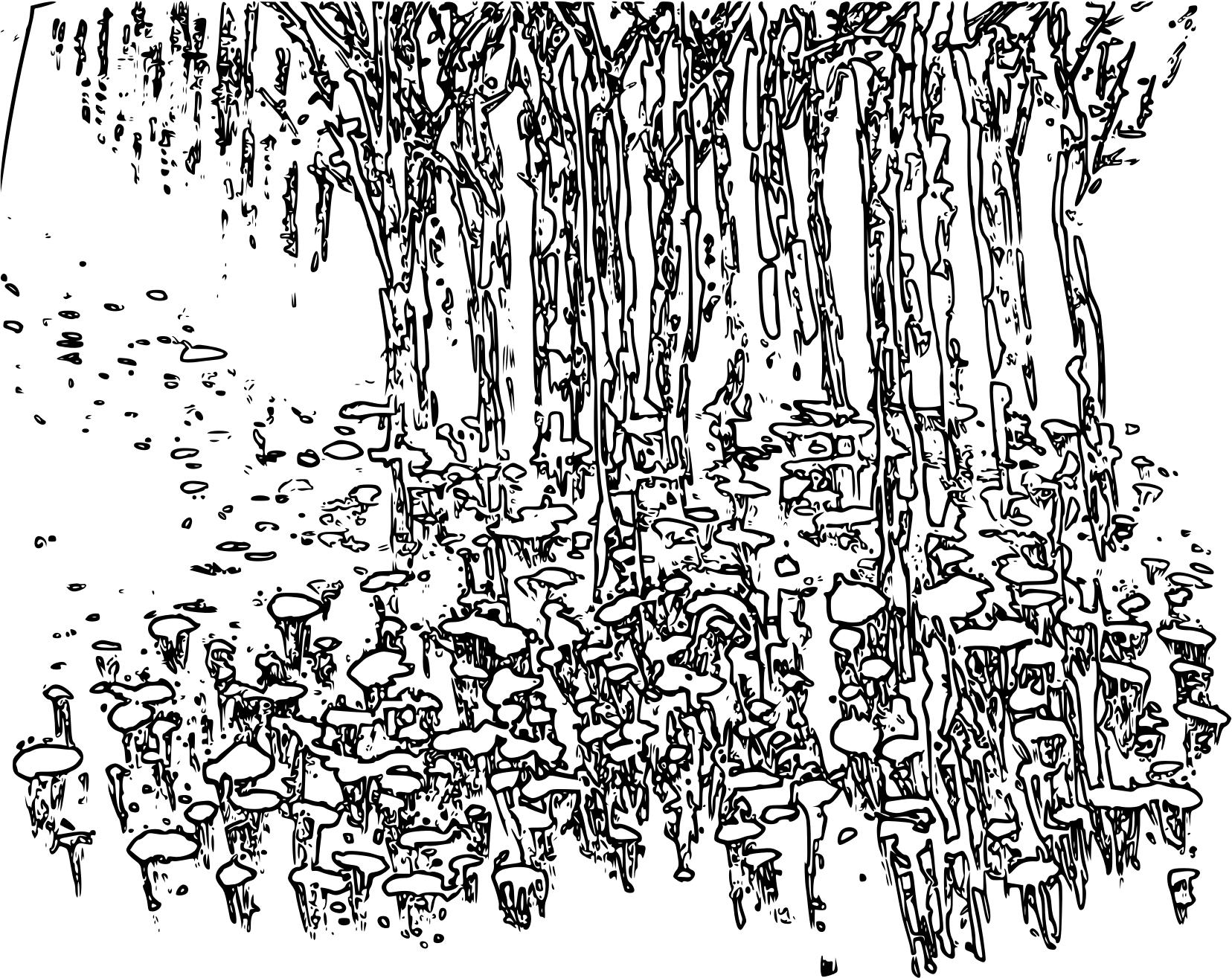 Chinese ink painting tree edge  png
