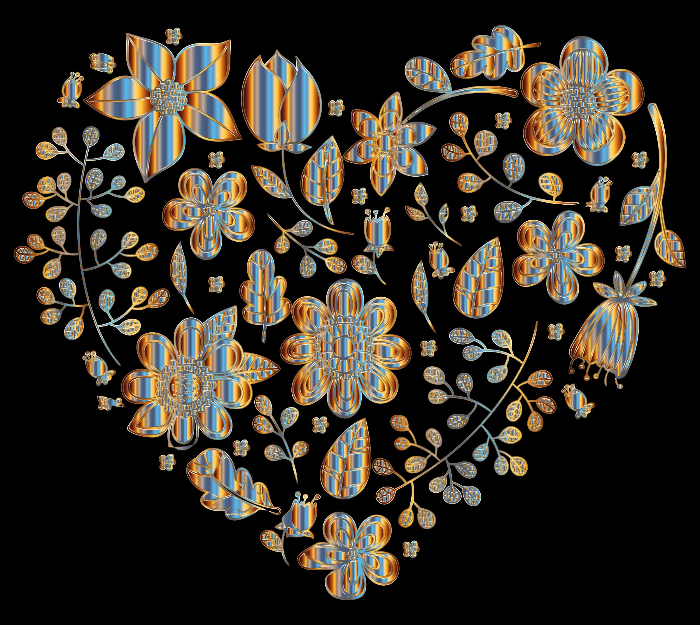 Chromatic Floral Heart 2 png