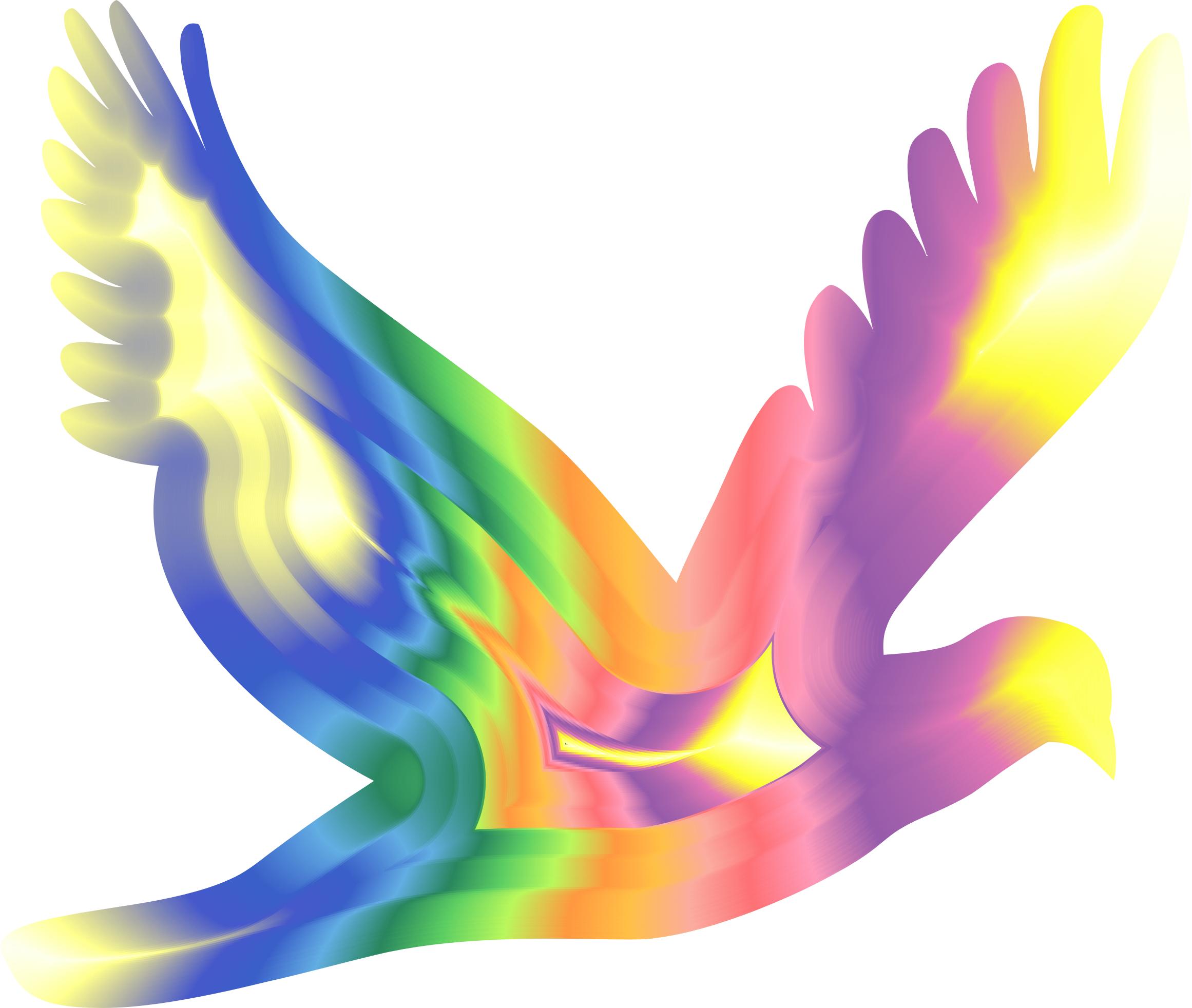 Chromatic Flying Dove Silhouette png