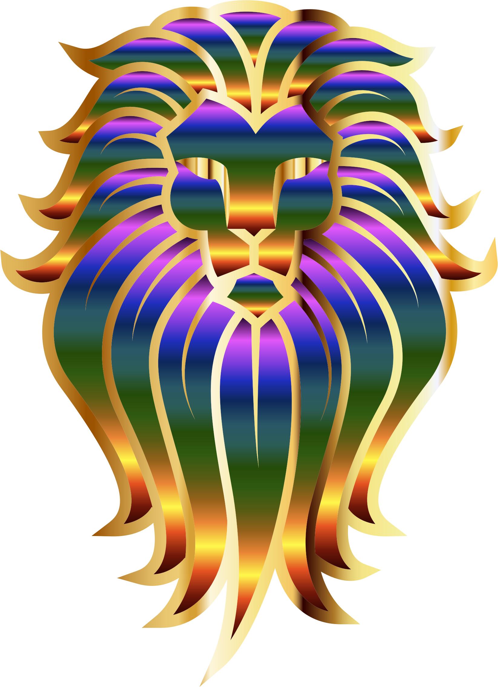 Chromatic Lion Face Tattoo icons