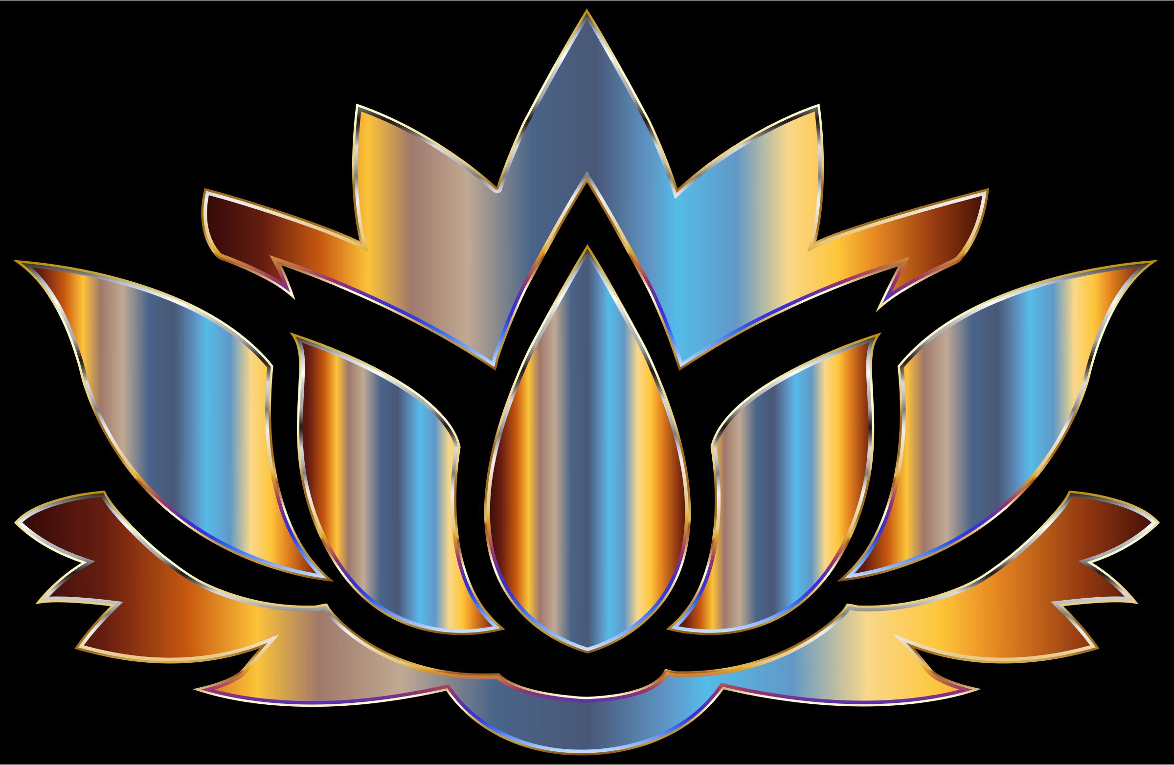 Chromatic Lotus Flower Silhouette png