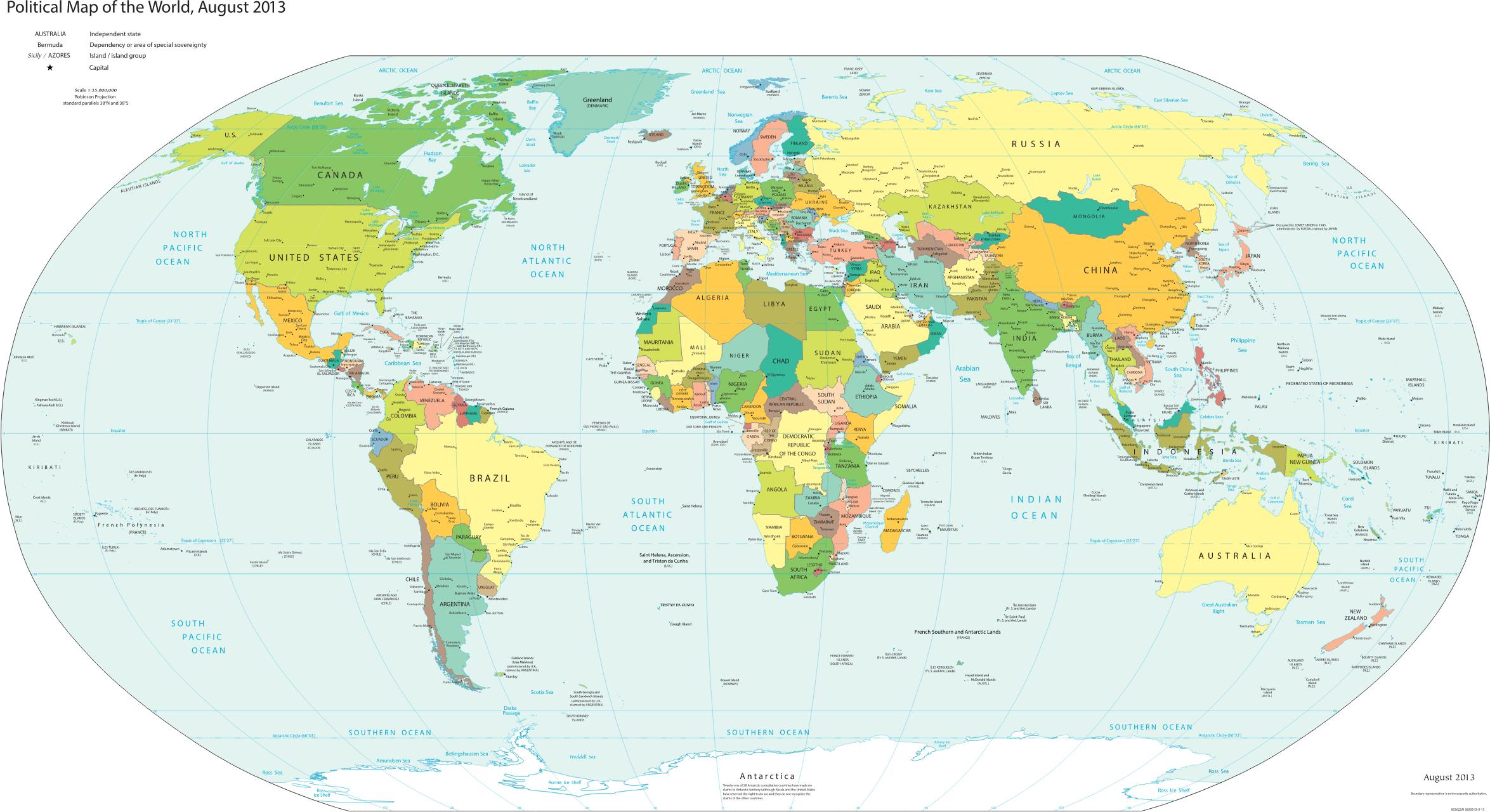 CIA World Fact Book Political World Map icons
