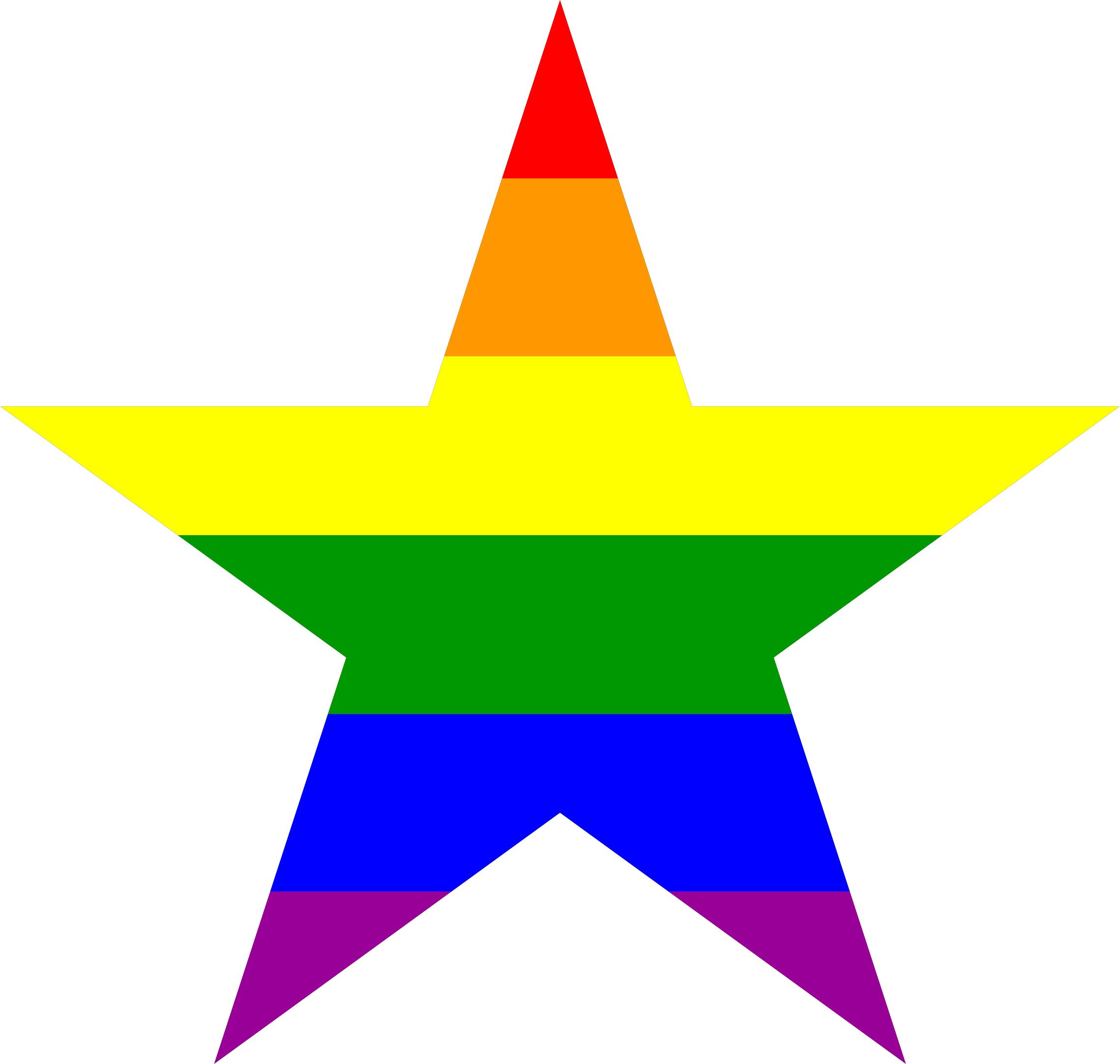 Classical Rainbow Five-Point Star png