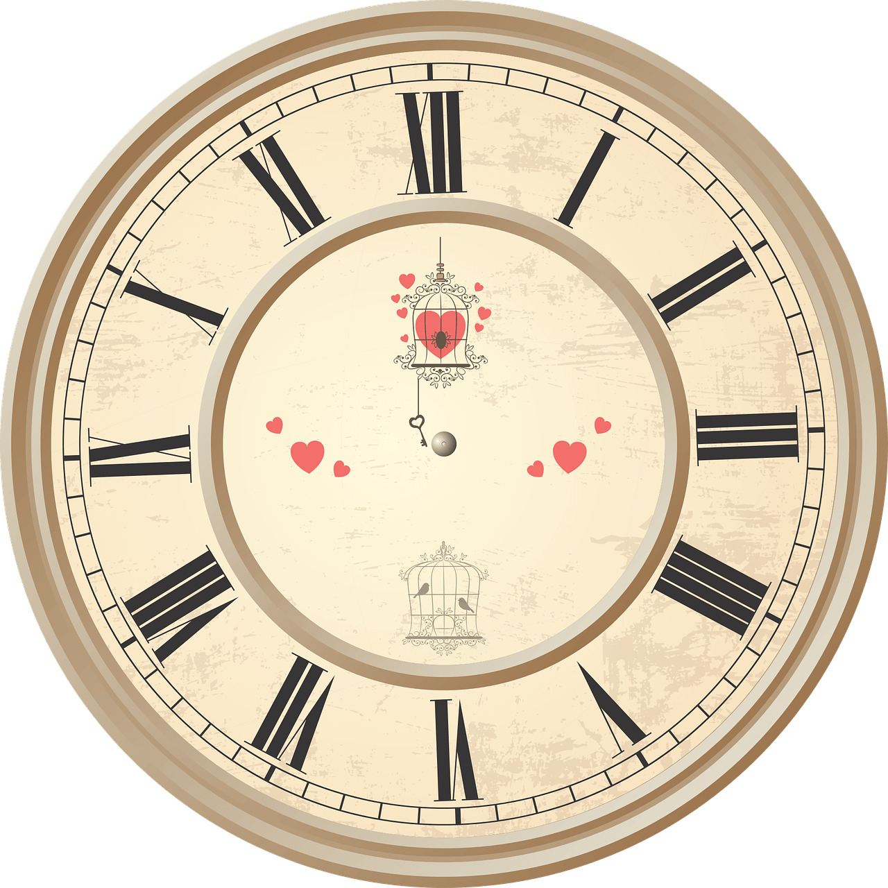 Clock Roman Numerals Hearts icons
