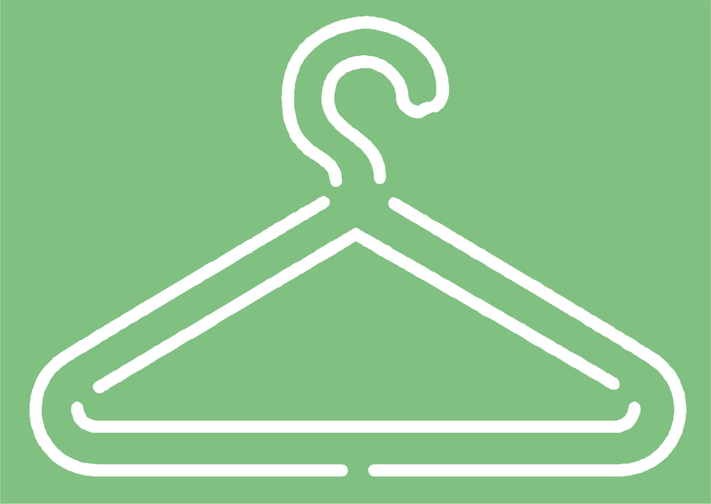 Clothes hanger - white stroke png