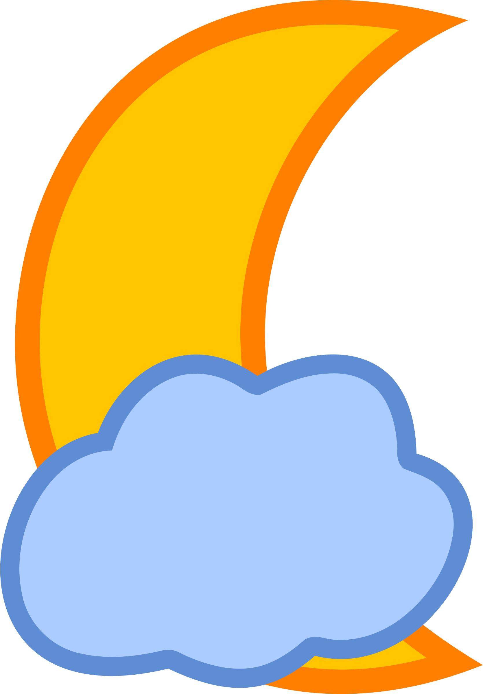 Cloud Covered Moon PNG icons