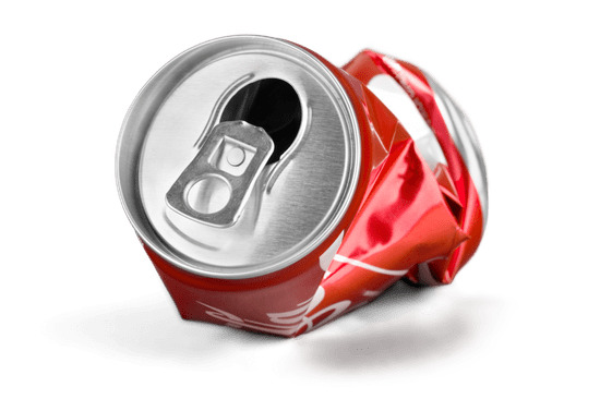 Coca Cola Crushed Can Front View png