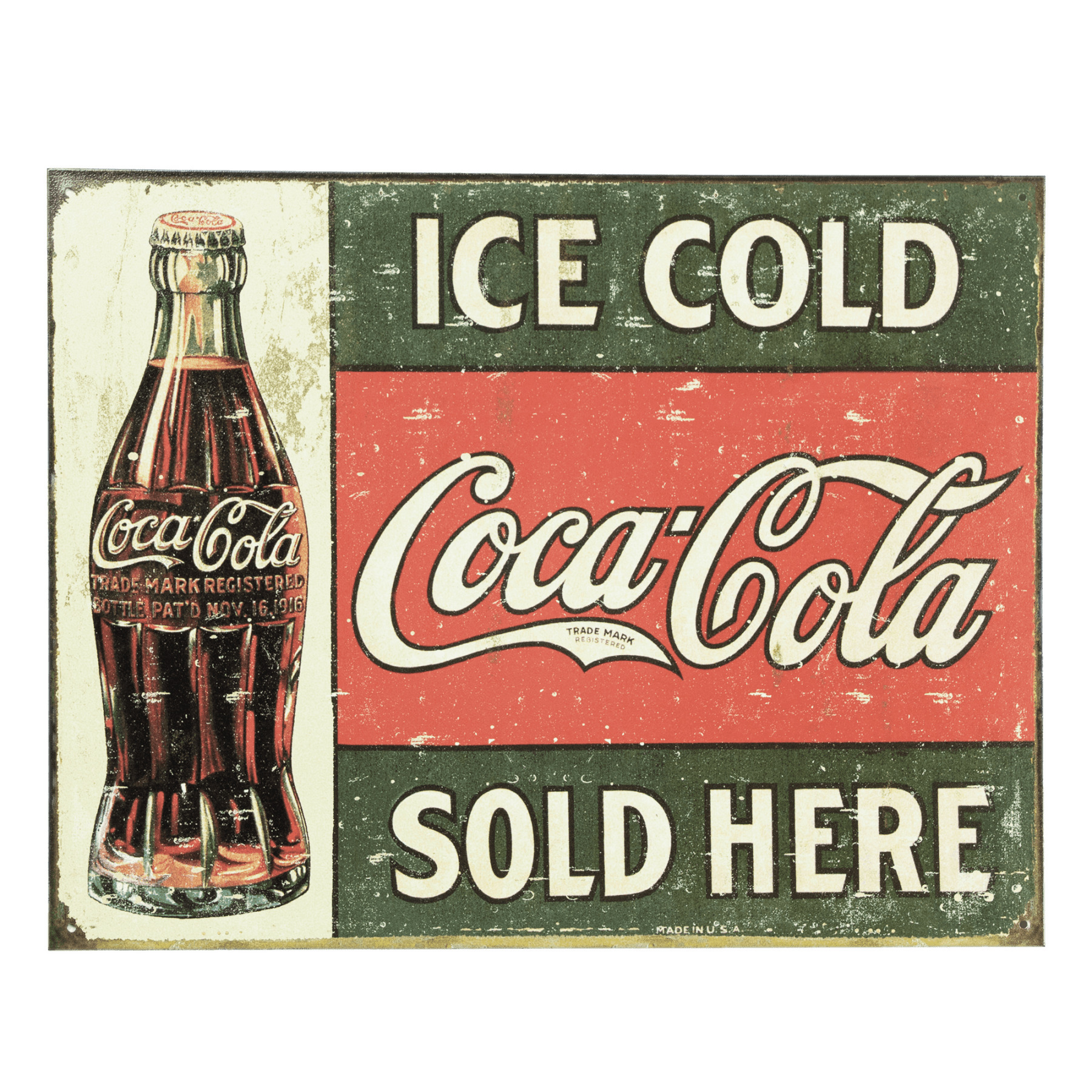 Coca Cola Sold Here Vintage Metal Sign png