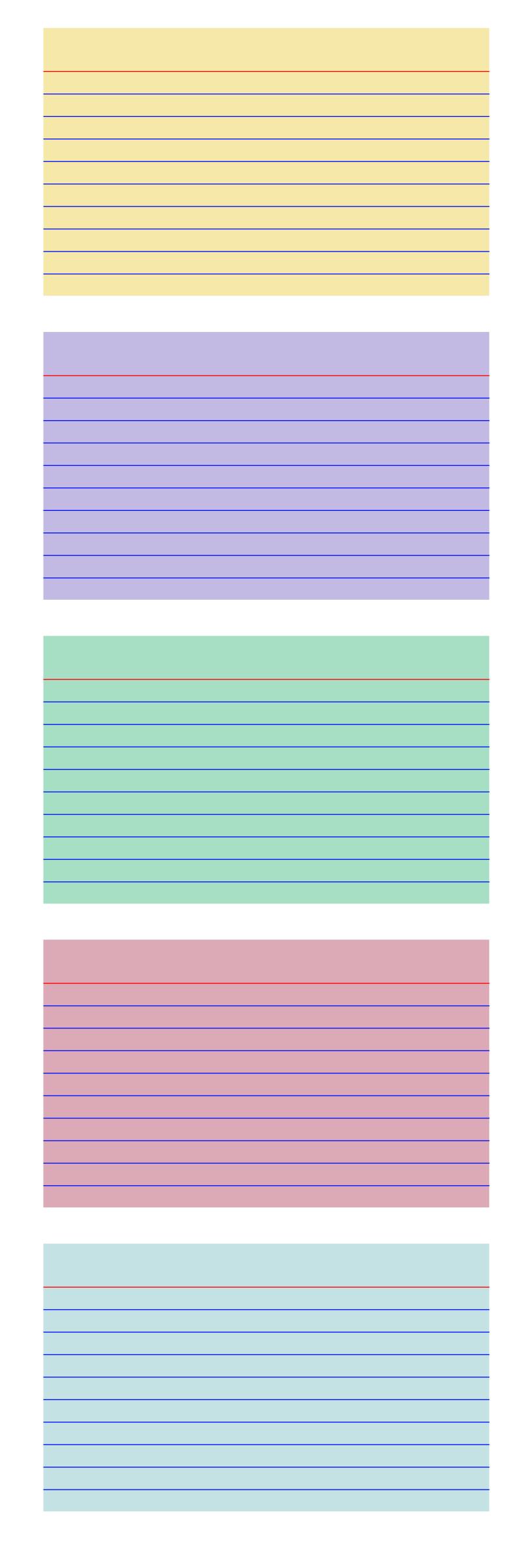 Colored index cards PNG icons