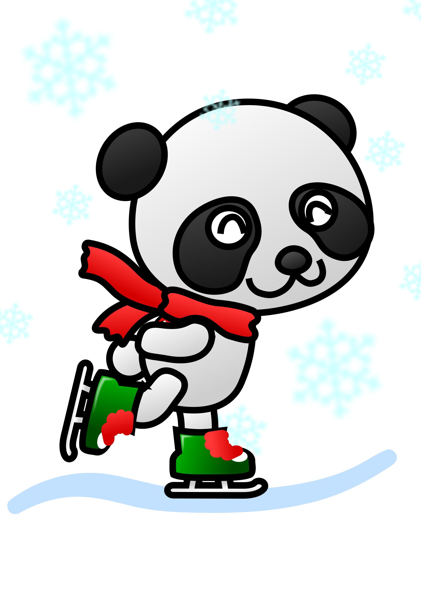 Colored: Panda Skater PNG icons