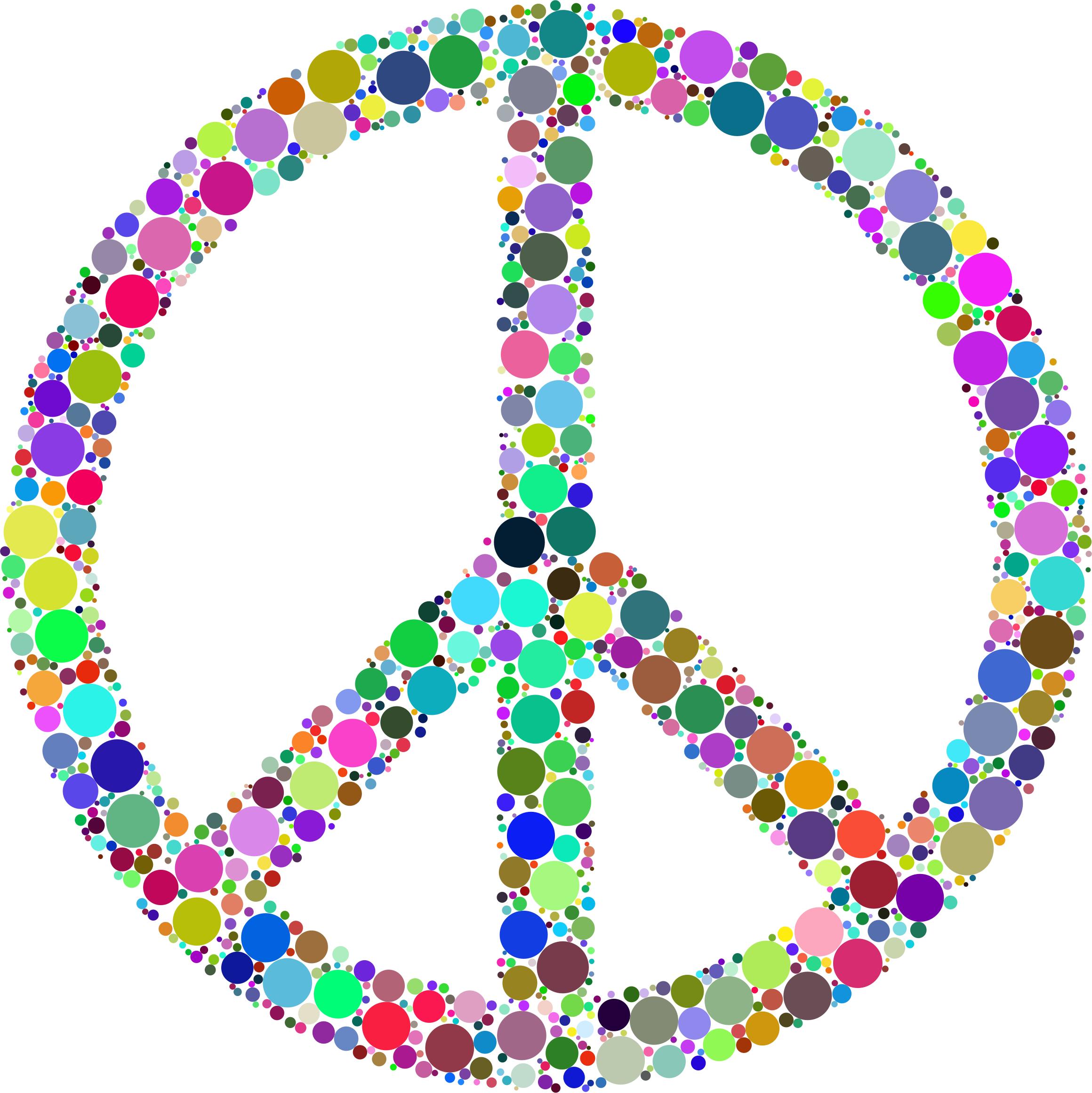 Colorful Circles Peace Sign png