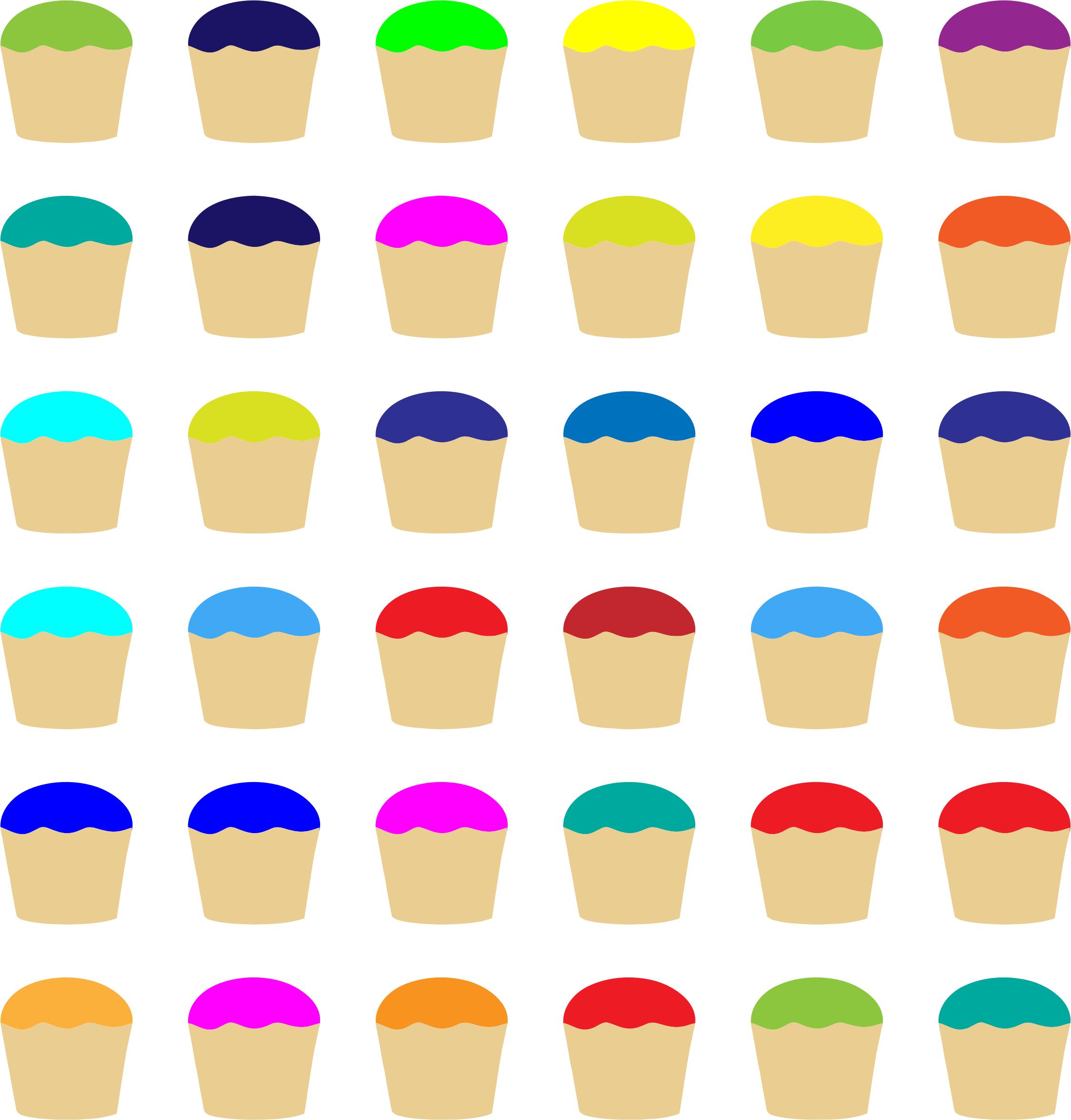 Colorful Cupcakes Pattern png