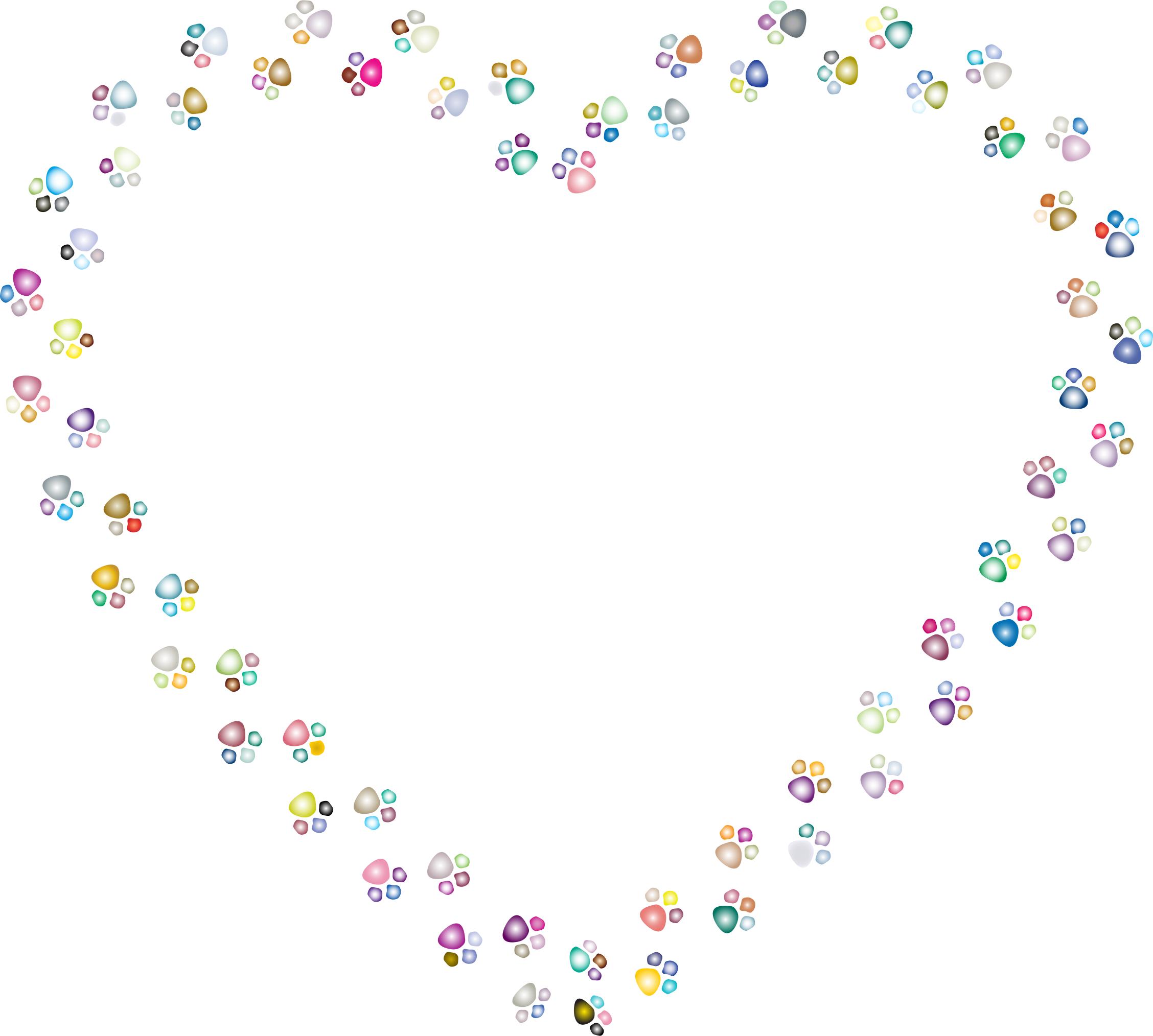 Colorful Paw Prints Heart Mark II 3 png
