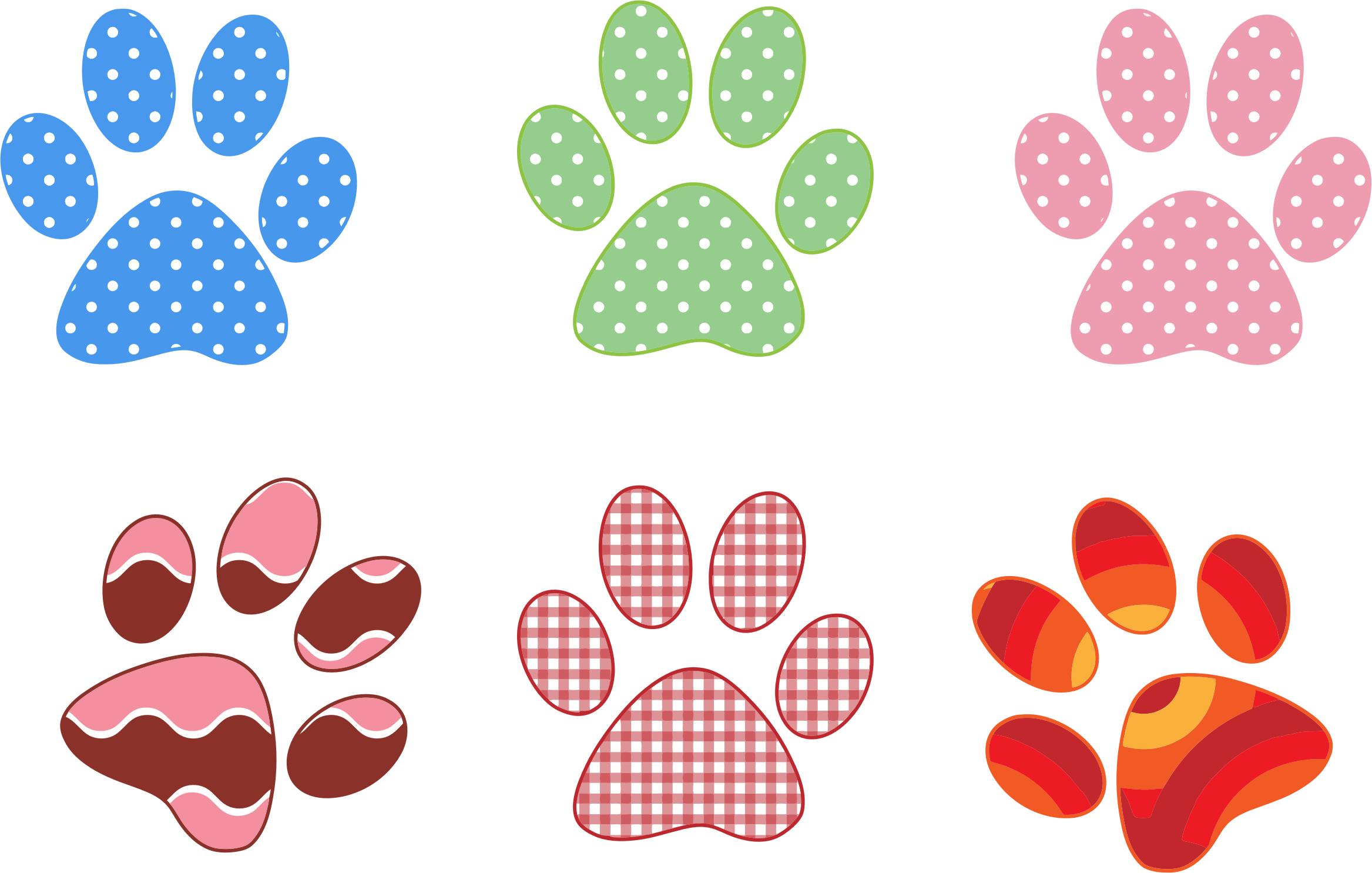 Colorful Paw Prints png