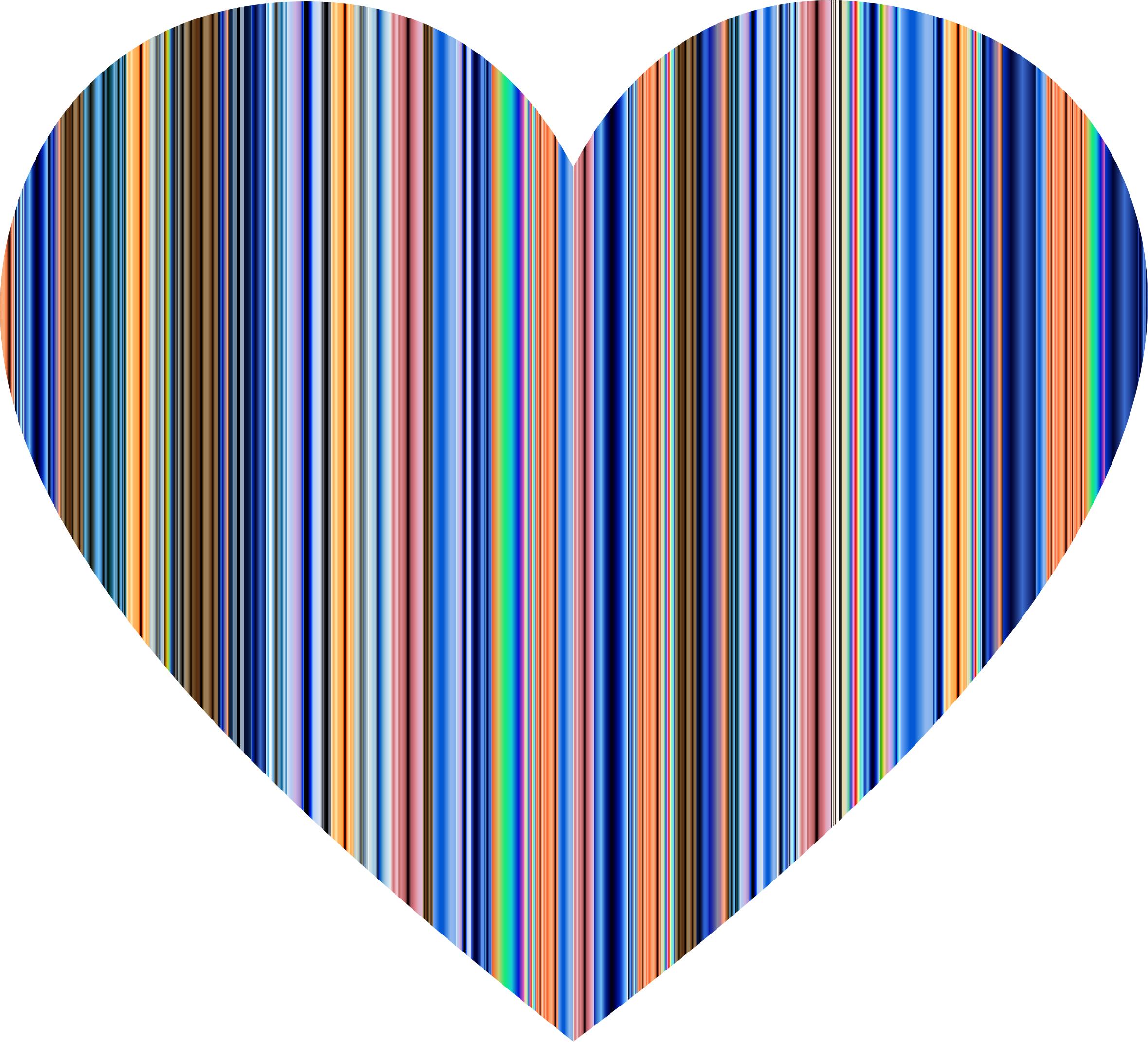 Colorful Striped Heart png