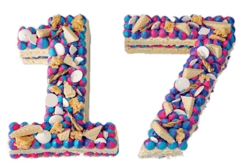 Colourful Number 17 Cake png icons