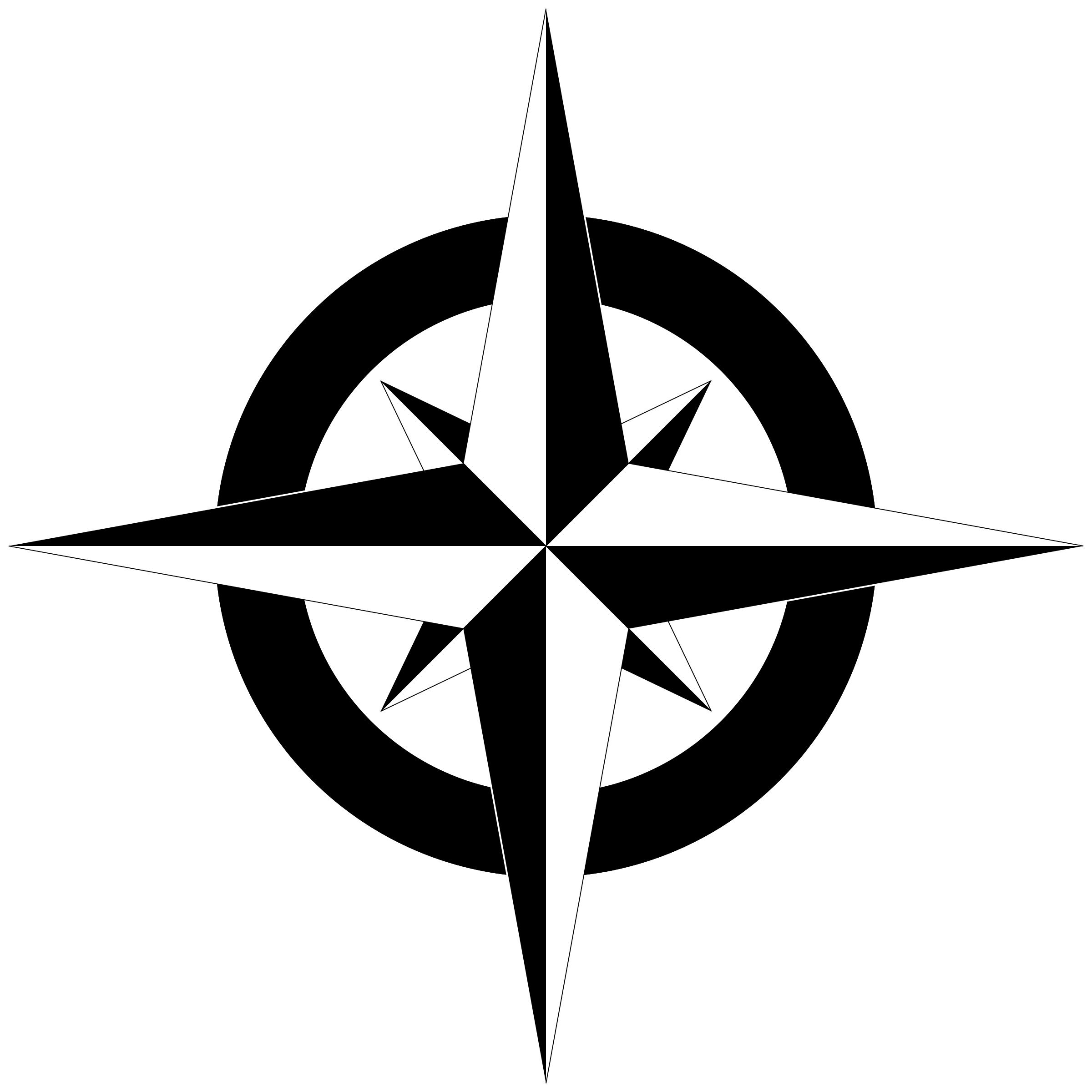 Compass Rose B&W PNG icons