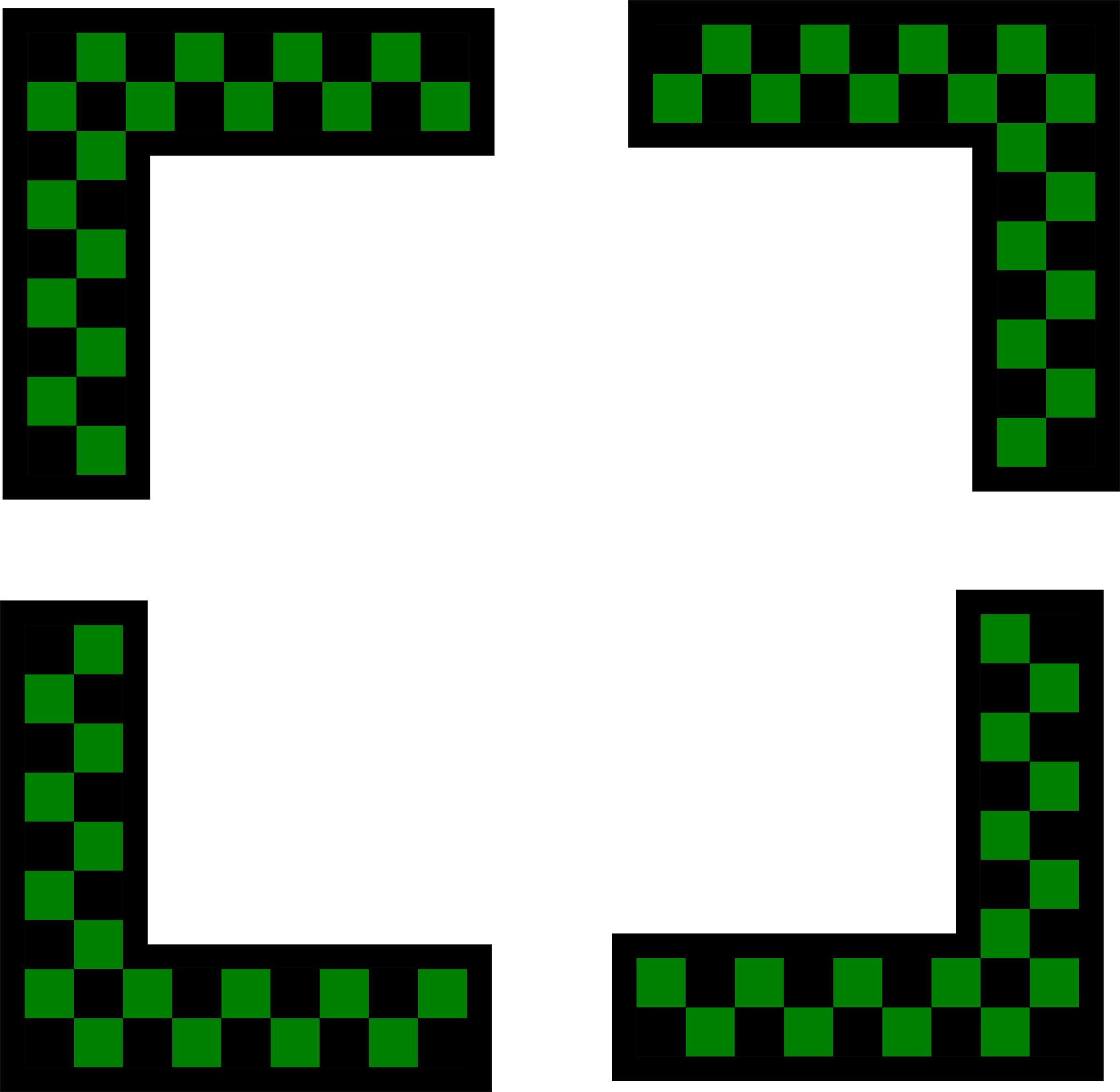 Corners design -  green checked png