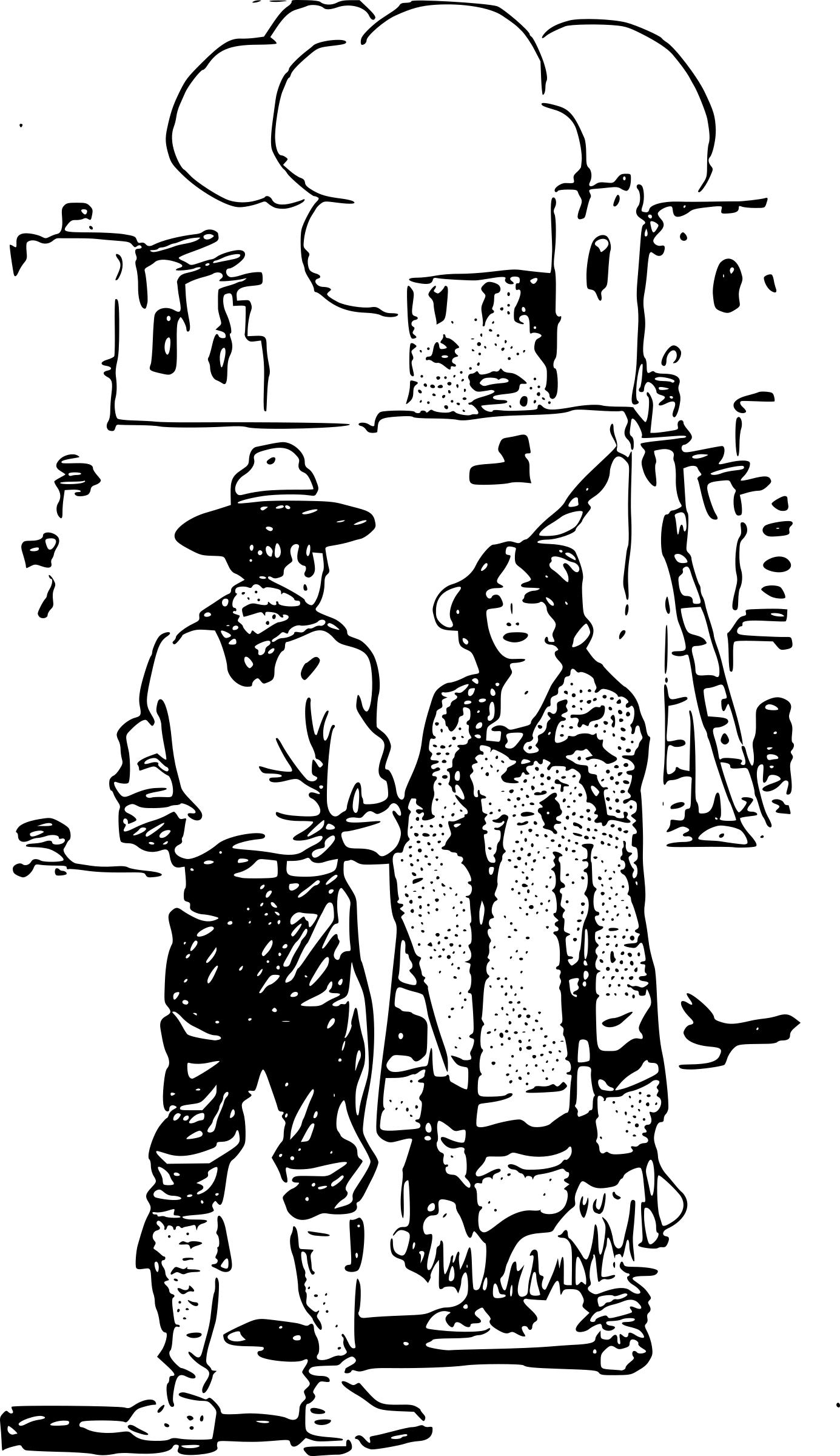 Cowboy and Indian Woman PNG icons