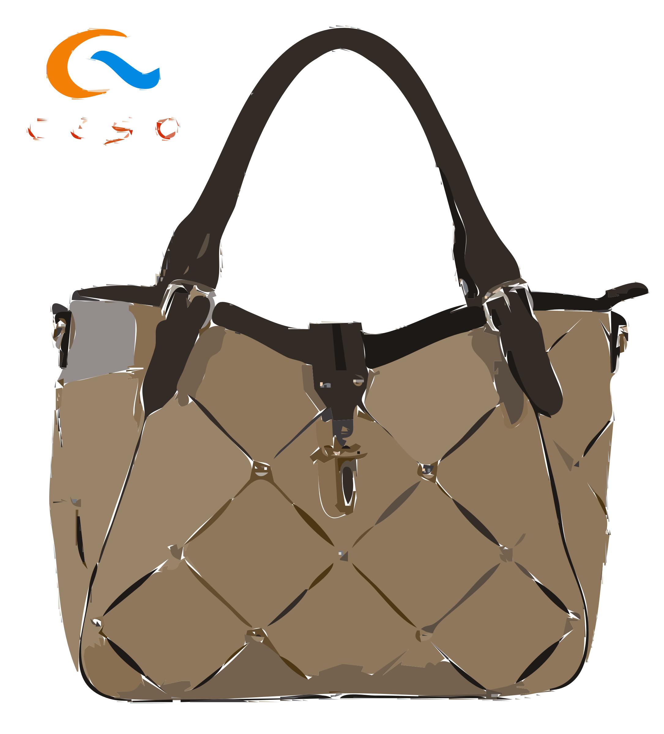 Crisscross Leather Bag with Logo png