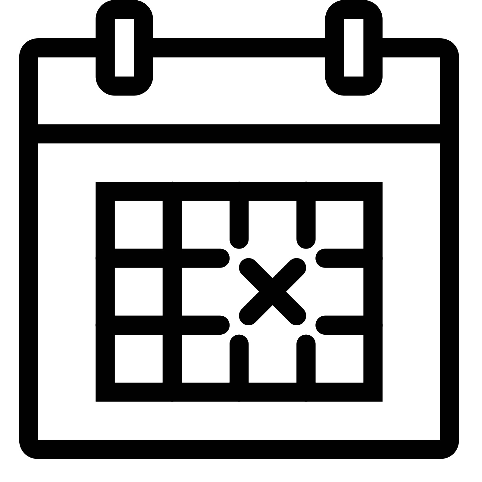 Crossed Out Date on Calendar png icons