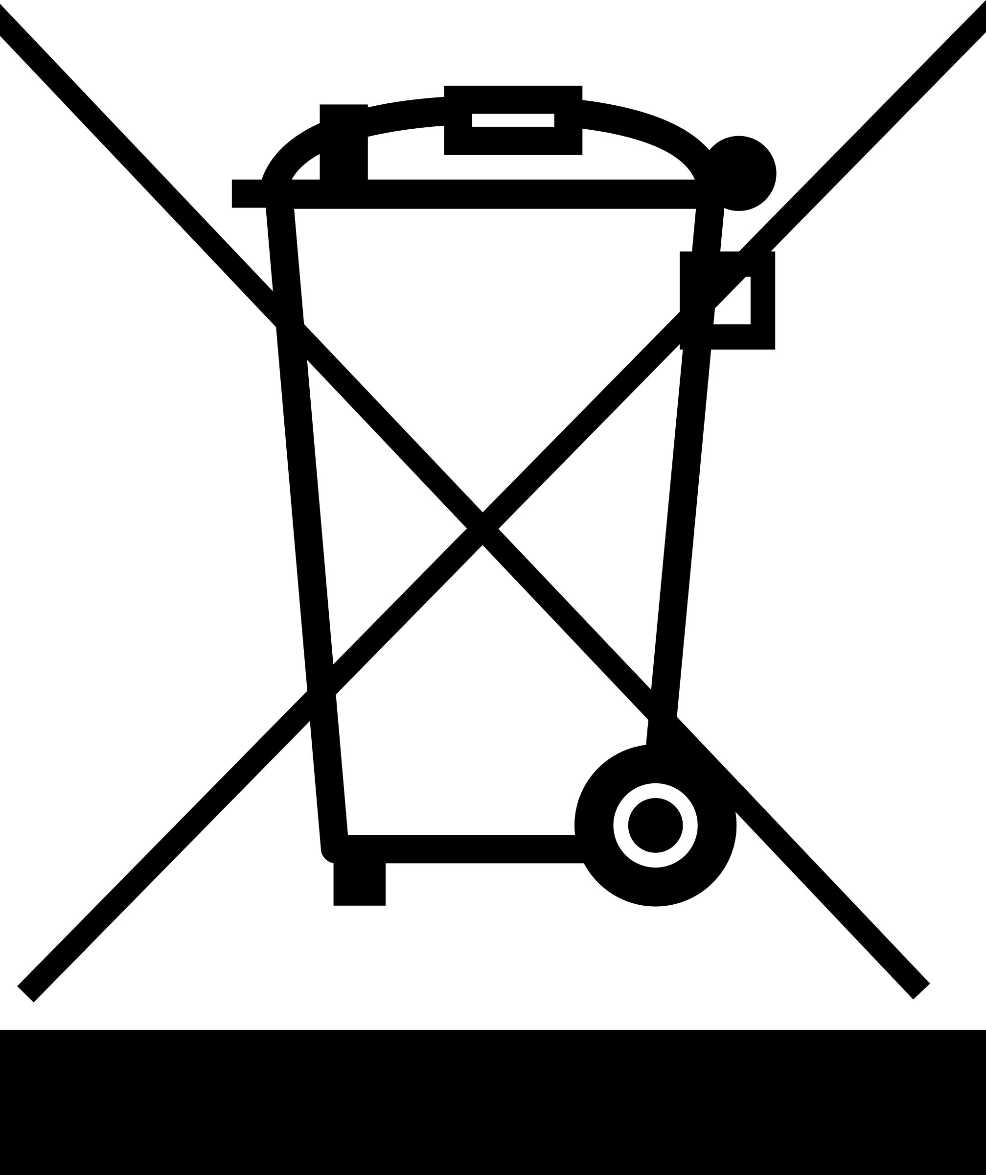 Crossed out wheelie bin mark PNG icons