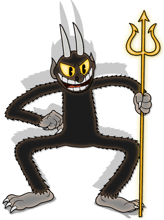 Cuphead the Devil Holding Trident png icons