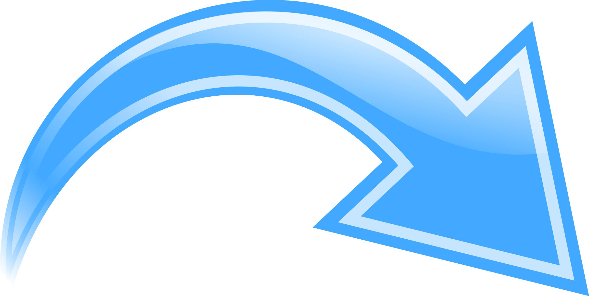 Curved Arrow, Blue png