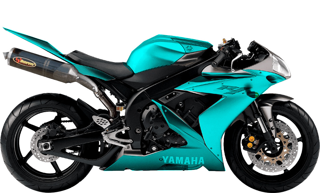 Cyan Green Blue Yamaha Motorcycle png