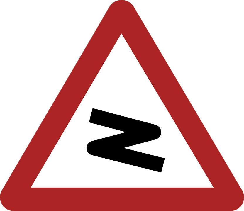 Dangerous Bend Warning Road Sign icons