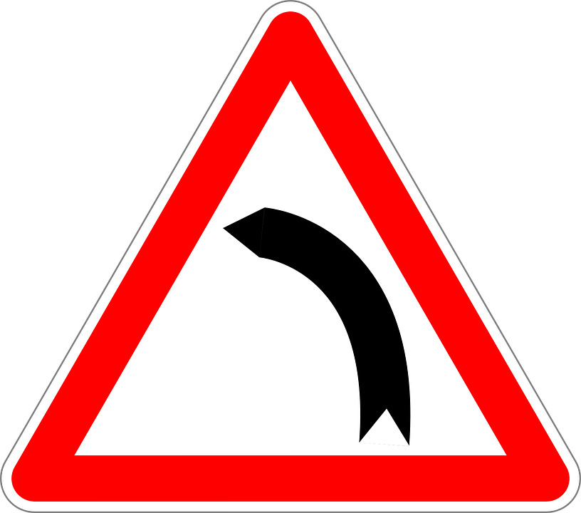 Dangerous Curse To Left Road Sign icons