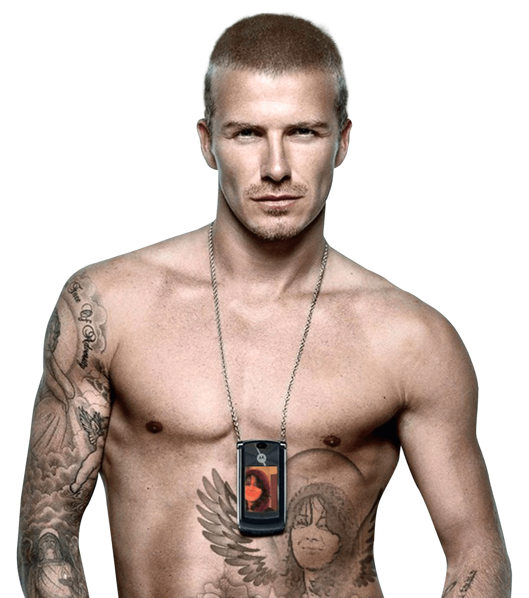 David Beckham Topless Tattoos Icons PNG - Free PNG and Icons Downloads