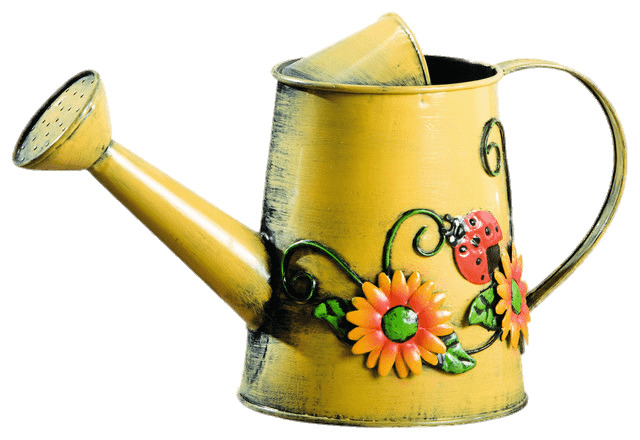 Decorated Metal Watering Can png