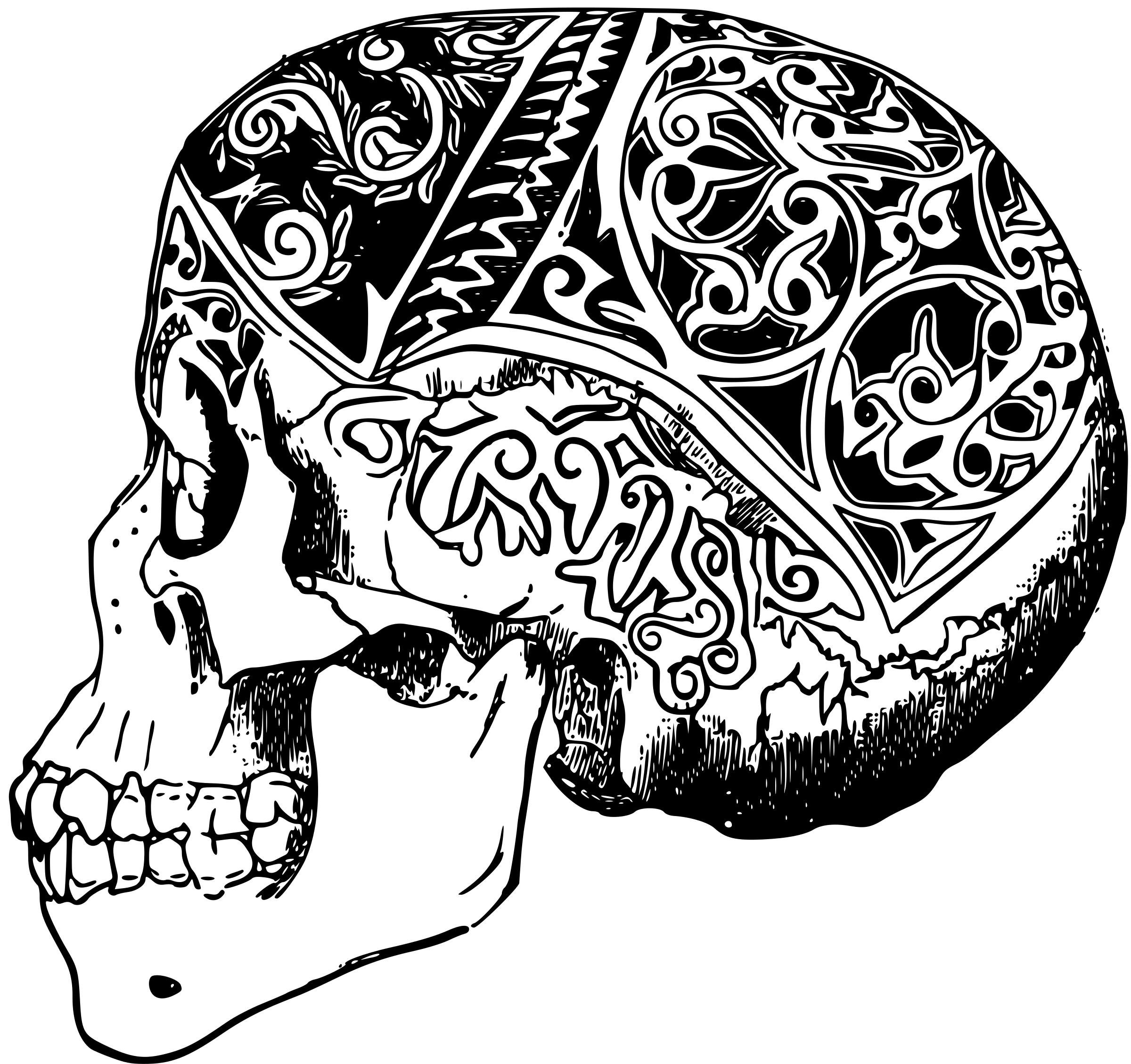 Decorated skull png