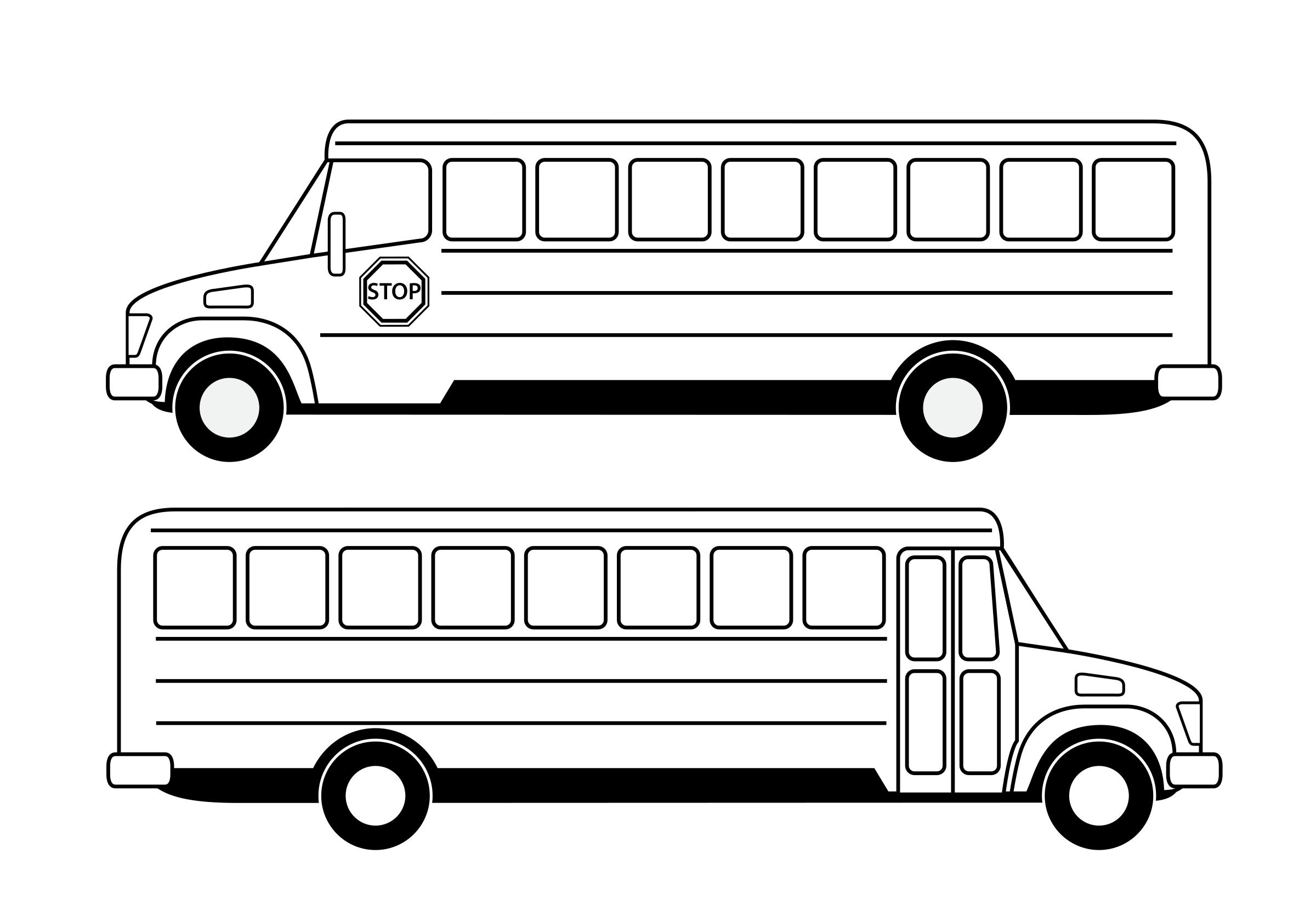 Deux bus scolaires noirs png