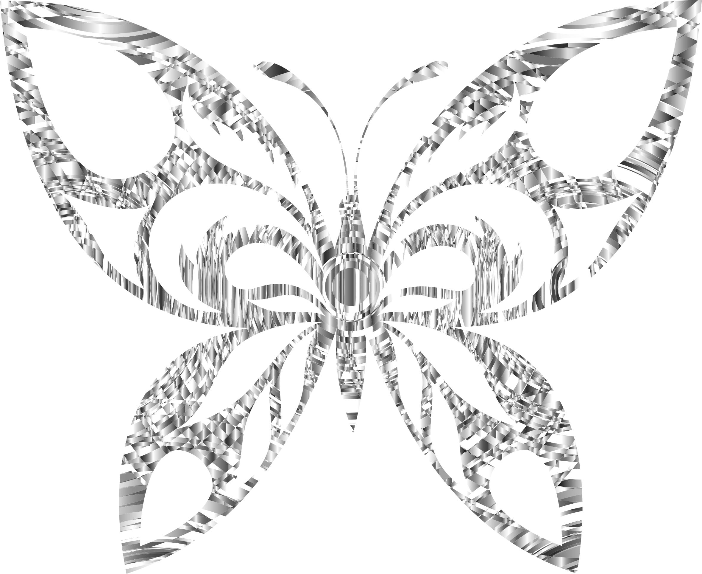 Diamond Tribal Butterfly Silhouette png