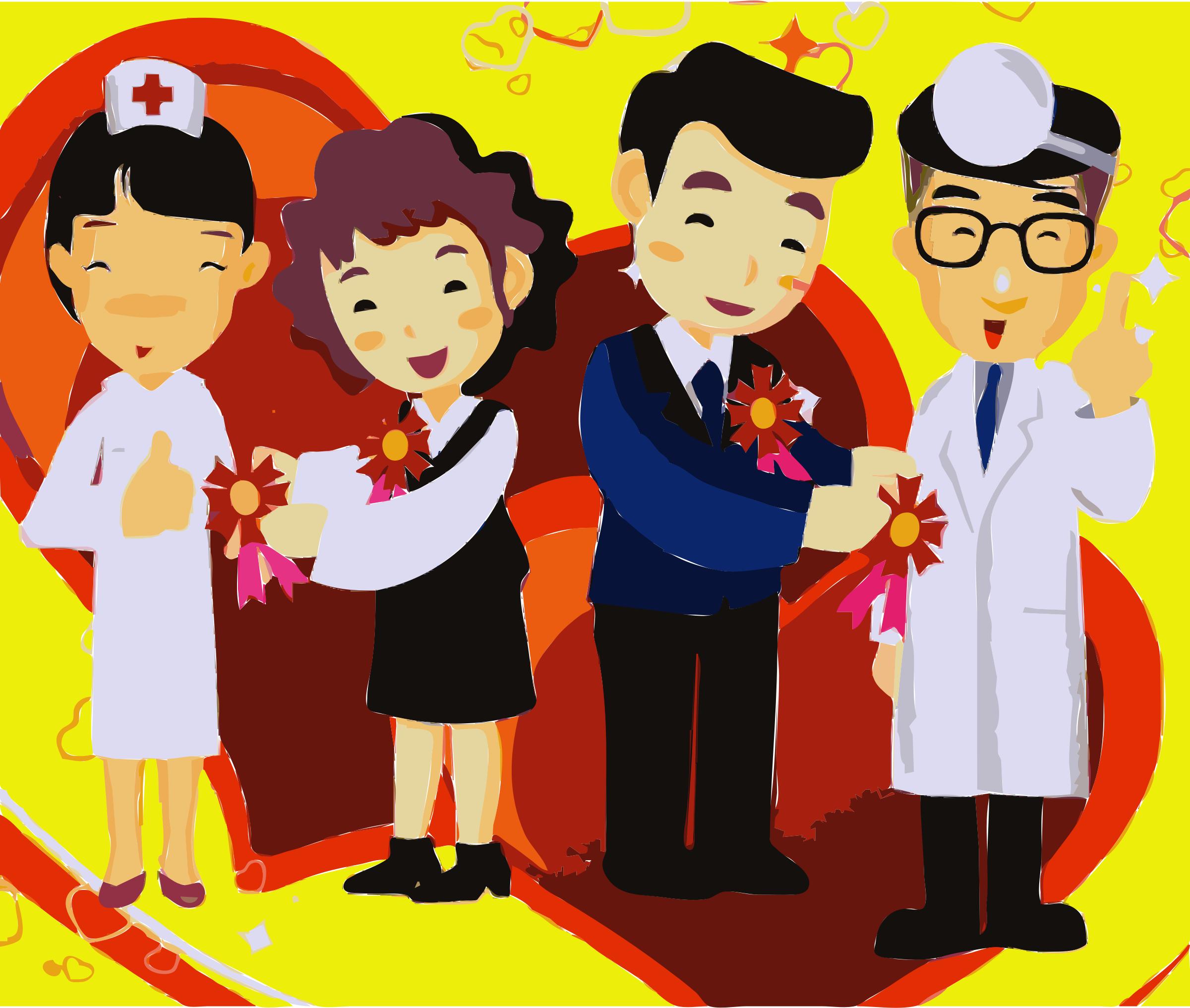 Doctors and nurses and hospital staff png