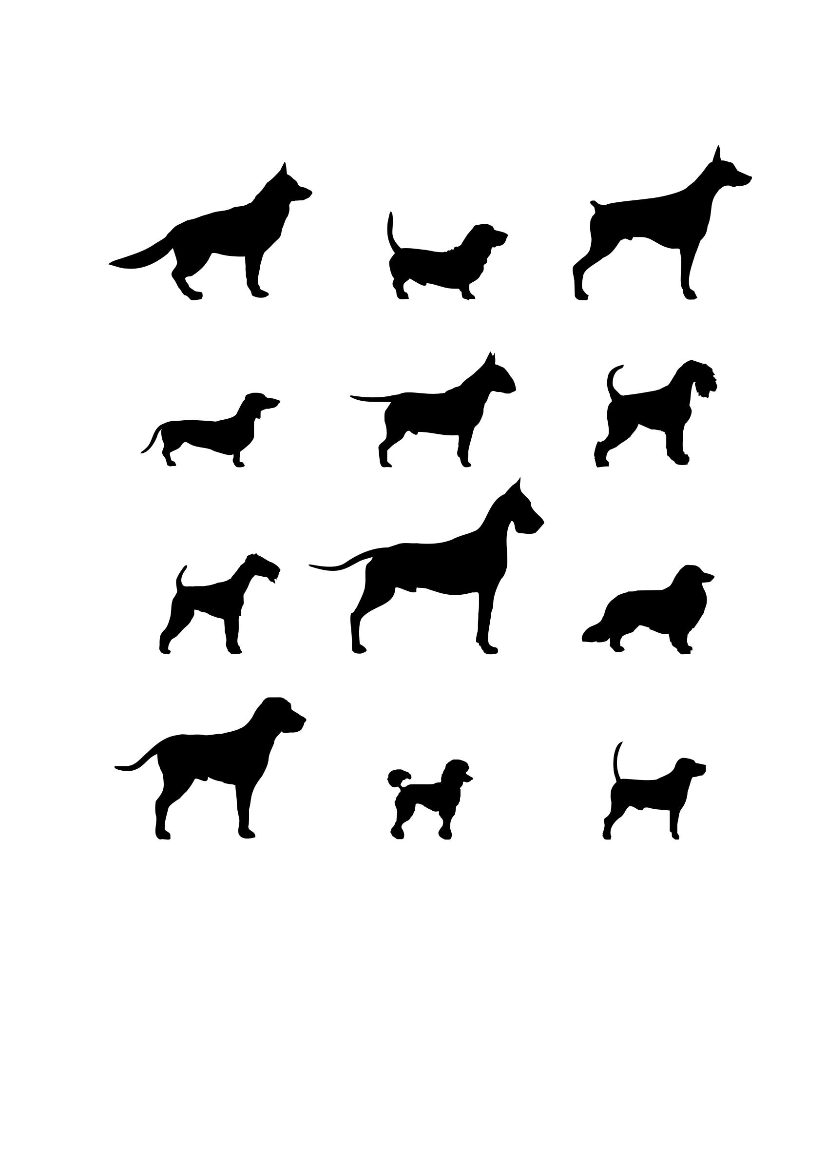 Dog silhouettes set png