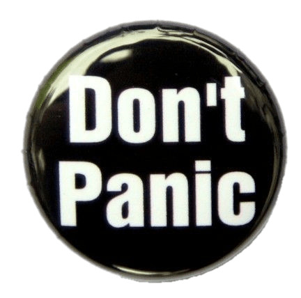 Don't Panic Black Button png icons
