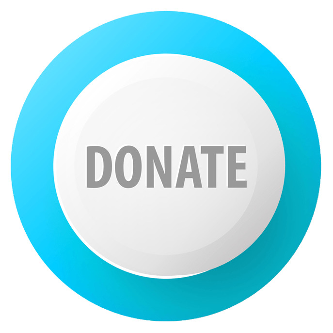 Donate Blue and White Button PNG icons