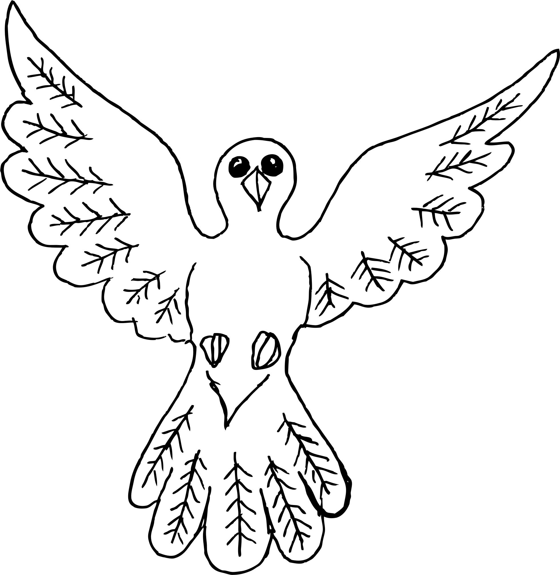 Dove Bird Outline Drawing PNG icons